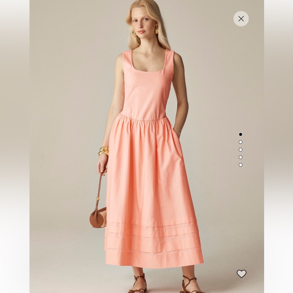 J. Crew Peach Drop Waist Mixy Dress Medium